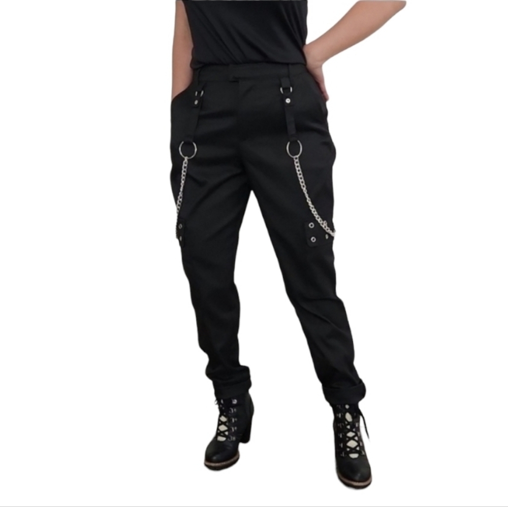 Hot Topic Black Chain Cargo Pants